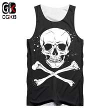 OGKB-Camiseta de tirantes negra para hombre y mujer, chaleco 3d con estampado de esqueleto de hueso, sin mangas, camisetas de béisbol, ropa de calle de Hiphop 2024 - compra barato
