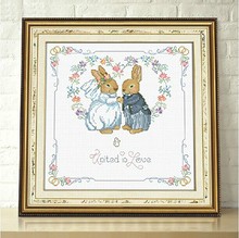 Embroidery Package Best Quality  Cross Stitch Kits Unopen New Luxurious Rabbit Wedding Free shipping 2024 - buy cheap
