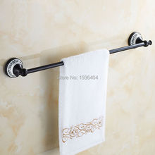 Toallero de baño de porcelana romántica, barra de toalla montada en la pared, color bronce y negro, TR1015 2024 - compra barato