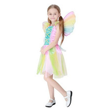 New Rainbow Girls Angel Fairy Anime Costumes kids Butterfly dress Cosplay Children Carnival Purim Christmas Role play party wear 2024 - buy cheap