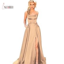 Robe de soiree Sexy Back Candy Color Cheap Evening Dresses Side Slit Evening Dress Formal Party Dress Prom Gown 2024 - buy cheap