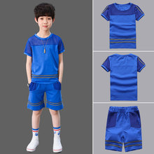 Conjunto de roupas masculinas de verão, 2 cores, camiseta + shorts esportivos, conjuntos para crianças de 4 6 8 10 12 anos 2024 - compre barato