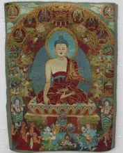 Tecido bordado de seda dourada (buda guanyin), do tibete e do vietnã/1 2024 - compre barato