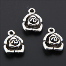 5pcs  Silver Color Rose Flower Charms Pendants Fit Diy Necklace$bracelet Jewelry Making  A2660 2024 - buy cheap