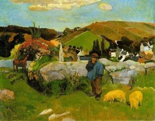 Wall Decor Landscapes Modern The Swineheard by Paul Gauguin oil Painting Canvas High quality hand Painted Art Reproduction 2024 - buy cheap