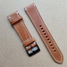 Genuine Leather Watch Band Strap 18mm 19mm 20mm 21mm 22mm 24mm Black Dark Brown Vintage Watchbands Belt Silver Black Buckle 2024 - buy cheap