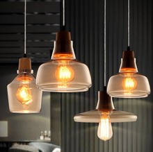 Edison Loft Decor Modern LED Pendant Light Fixtures Dining Room Hanging Lamp Home Lighting Indoor Wood Glass Droplight 2024 - buy cheap