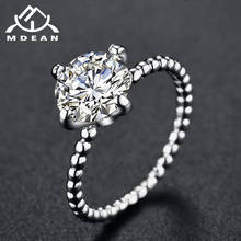 MDEAN White Gold Color Wedding Round Classic Rings AAA Zircon Jewelry for Women Engagement Bijoux Bague Size 6 7 8 9 10 H1207 2024 - buy cheap