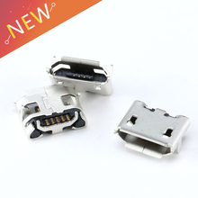Micro usb tipo b fêmea 5 pinos, conector de entrada soquete, peças de reparo com 100 peças 2024 - compre barato