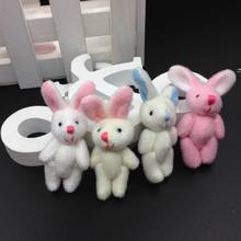 Оптом 100 шт 4,5 см (1,8 ") Плюшевые Мини-кролик соединение Подвески плюшевого зайчика для цепочка для ключей/букет/мобильный телефон/мешок куклы мягкие игрушки 2024 - купить недорого