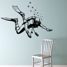 ZOOYOO Scuba Diver Wall Sticker Home Decor Sport Wall Decals Removable Living Room Bedroom Wallpaper Design Decoration 2024 - buy cheap