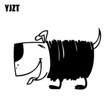 YJZT 15CM*10.6CM Funny Cartoon Dog Sensitive Tact Vinyl Car Sticker Decals Black/Silver C10-00232 2024 - buy cheap