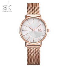 Women Wrist Watches Shengke Top Brand Luxury Stainless Steel Mesh Band Female Quartz Watch Women Reloj Mujer SK Ladies Clock 2024 - buy cheap