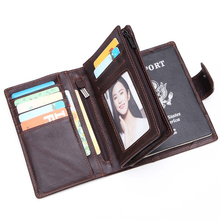 Wholesale 100% Genuine Cow Leather Wallet Femal Coin Wallet Organizer Men Wallets High Quality Male Card ID Hold Passport Cover 2024 - buy cheap