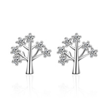 100% 925 sterling silver fashion christmas trees shiny crystal female stud earrings jewelry ladies`birthday gift drop shipping 2024 - buy cheap