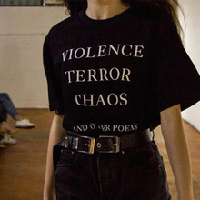 Sugarbaby violência terror caos e outros poemas citações camiseta unissex tumblr moda grunge gráfico t roupas estilo rua 2024 - compre barato