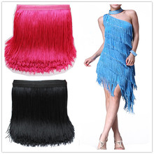 10 Yard Latin Fringe Tassel Lace Samba Dance Dress Macrame Single Banded Trimming Lace Polyester 14-28CM Long 2024 - buy cheap