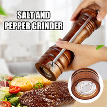 2019 New 5 inch  Hand Movement Oak Wood Pepper Mill Salt And Pepper Grinder Kitchen Tools Utensil 2024 - buy cheap