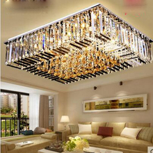 Прямоугольная хрустальная лампа для гостиной, Светодиодная потолочная лампа для гостиной, простая современная осветительная лампа, светодиодная осветительная арматура 2024 - купить недорого