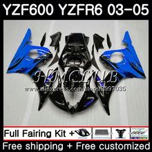 Corpo Para a YAMAHA YZF-R6 03 04 05 YZF600 R6 YZF 2003 2004 2005 14HC. YZF 600 R 6 8 YZF-600 YZFR6 03 04 05 chamas Azul Carenagem Kit 2024 - compre barato