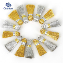 20pcs/lot 20mm CUTE Rayon Thread Silk Tassels Gold Silver Color Earrings Charms Tassels for DIY Jewelry Making Borlas Piel 2024 - buy cheap