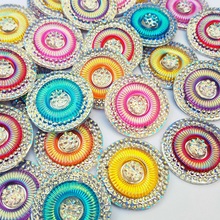 Popular Resin circle 6 color 25mm Sew on Ab strass stones and crystals rhinestones sewing clothes garment fashion makeup for diy 2024 - buy cheap