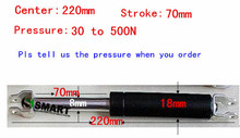 Бесплатная доставка 2 шт./лот 220 мм Общая длина, 70 мм ход, от 30 до 500N силы пневматический cutomized авто, лифт Prop Газовый амортизатор 2024 - купить недорого