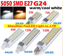 LED Bulbs 5W 7W 9W 12W 15W E27 G24 LED Corn Bulb Lamp Light SMD 5050 Spotlight 180 Degree AC85-265V Horizontal Plug Light 2024 - buy cheap
