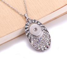 Newest Necklaces Metal Snap Button Necklace Fit 18mm Snap Buttons Oval Pendant Necklaces Women Snap Jewelry 6671 2024 - buy cheap