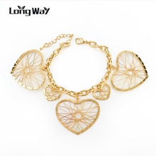 LongWay-pulsera con colgante de corazón para mujer, Color dorado, Vintage, Sbr160108 2024 - compra barato