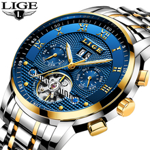 LIGE Mens Watches Top Brand Business Fashion Automatic Mechanical Watch Men Full Steel Sport Waterproof Watch Relogio Masculino 2024 - buy cheap