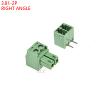 Juego de conectores de ángulo recto para pcb, Conector de Bloque de terminales de tornillo de 2 pines, 15EDG, 3,81 MM, 3,81, 10 unidades 2024 - compra barato