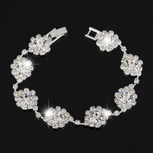 Pulsera de cristal austriaco para mujer, brazalete chapado en oro/plata, joyería B031, novedad de 2015 2024 - compra barato