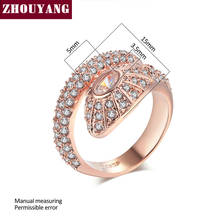 ZHOUYANG высокое качество ZYR138 кольцо с кристаллами змеи цвета розового золота Австрийские кристаллы полного размера 2024 - купить недорого