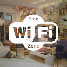 Bussine Shop Decor Wifi Free Logo Sign Wall Sticker Restaurant Cafe Store Vinyl Wall Decals Art Wifi Zone Window Decals AC101 2024 - buy cheap