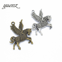YuenZ 2pcs Fly Horse Charms Antique Silver color Pendant fit Making Bracelets Jewelry Findings DIY Accessories 48*42mm D950 2024 - buy cheap