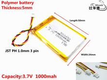 JST PH 1.0mm 3 pin Good Qulity 3.7V,1000mAH 503450 Polymer lithium ion / Li-ion battery for tablet pc BANK,GPS,mp3,mp4 2024 - buy cheap