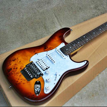 Alta calidad FDST-1018 3TS color sólido cuerpo con tapa de grano Burl rosewood fretboard Floyd rosa guitarra eléctrica, envío gratis 2024 - compra barato