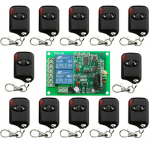 Interruptor de controle remoto sem fio, 12v, 10a, 2 canais, 315mhz/433mhz, "transmissor olho de gato, 1 receptor para eletrodomésticos, porta de garagem