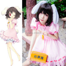 Touhou Project Tewi Inaba Sweet Pink Dress Uniform Outfit Cosplay Costumes 2024 - buy cheap
