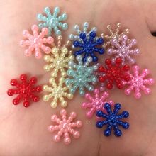 100pcs Mix 15mm Pearl Delicate Snowflower Flatback Bead Scrapbook Wedding DIY F438 2024 - buy cheap