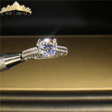 Anillo de diamante de moissanita de oro de 18K, 100%, 750Au, color D, VVS con certificado nacional MO-00116 2024 - compra barato