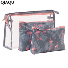 QIAQU Cosmetic Cases Women's portable makeup storage bag three-piece fashion simple waterproof Women bag 2024 - buy cheap