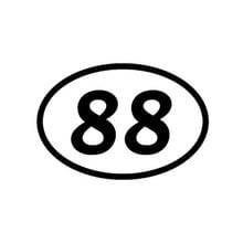 15*10CM 88 Eighty-eight Number Oval Fun Personalized Car Stickers Decals Black/Silver C1-0011 2024 - buy cheap