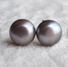 Elegant 100% Genuine Freshwater Pearl Earrings For Women,AAA 9MM Gray Pearl Silvers Jewellery New Style Fashion Pearl Jewelry 2024 - buy cheap