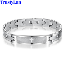 TrustyLan Sales Promotion Fashion Stainless Steel Bracelet Men 210MM Long 10MM Wide Men's Prayer Bracelets & Bangles Jewelry 2024 - buy cheap