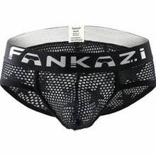 Cuecas masculinas sexy cueca gay pênis bolsa cuecas de malha respirável de cintura baixa calcinha masculina shorts 2024 - compre barato