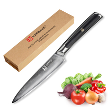 Keemake facas de cozinha japonesas, de 5 ", com lâmina de aço damasco vg10, afiada, 60hrc g10, para cortar frutas 2024 - compre barato