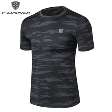 FANNAI фитнес-футболка для бега Мужская камуфляжная компрессионная плотная Спортивная одежда Мужская сухая Спортивная футболка для баскетбола AM316 2024 - купить недорого