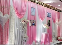 Decoración de fiesta de cumpleaños de boda, cortina de fondo colgante de pared para escenario, seda de hielo, rosa, 10x20 pies (3m x 6m de ancho) 2024 - compra barato